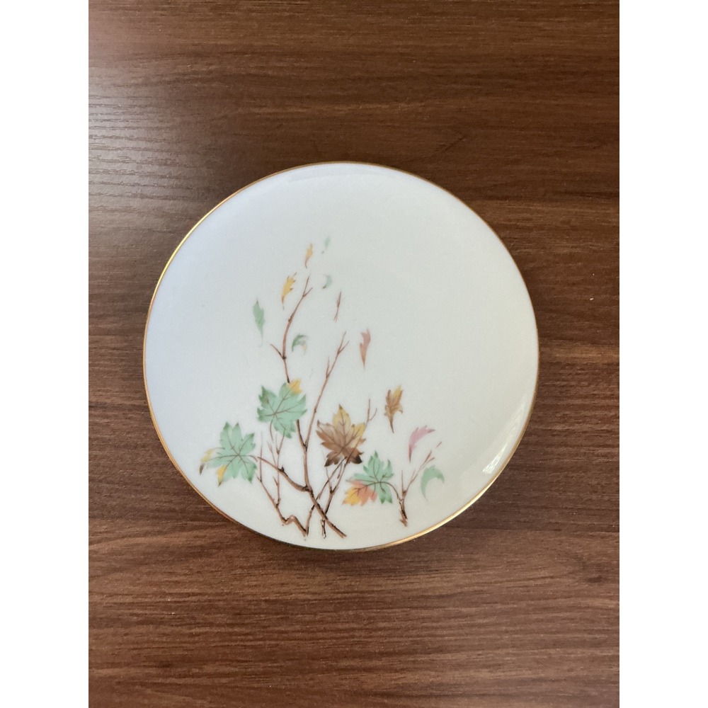 Lenox Westwind X407 Bread Butter Plates Set of 2 Ivory Leaf Gold Trim Vintage